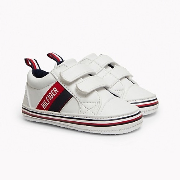 TOMMY HILFIGER BABIES SIGNATURE STRIPE SNEAKER SIZE 3 - Picture 2 of 8